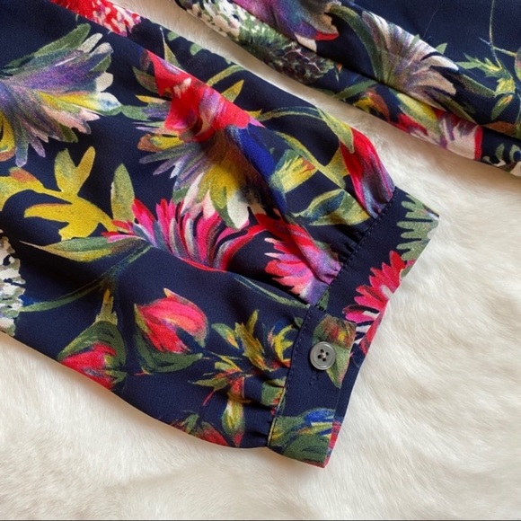 SOLD - J. Crew Navy Floral Neck Tie Dress - Picture 11 of 16